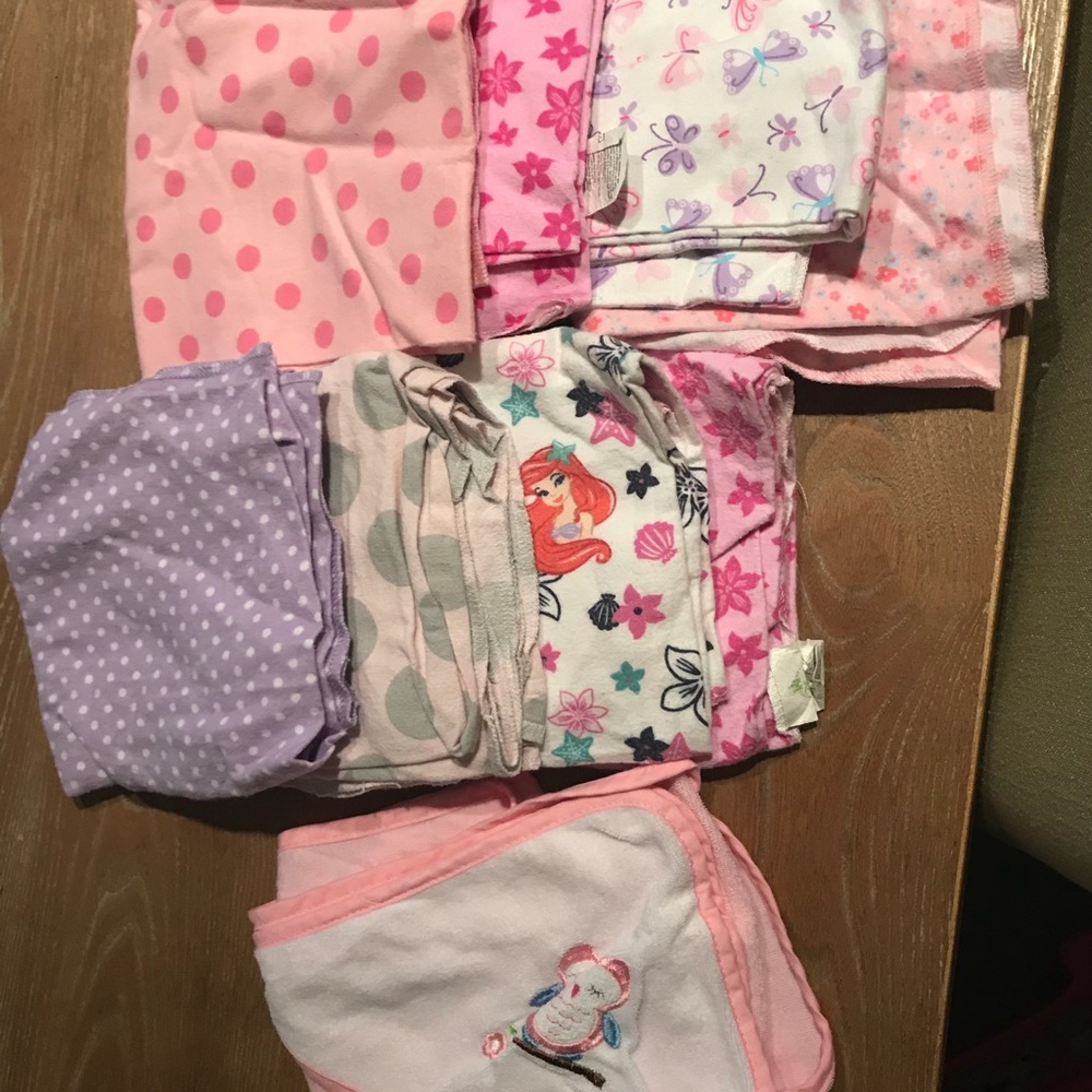Baby girl receiving blankets